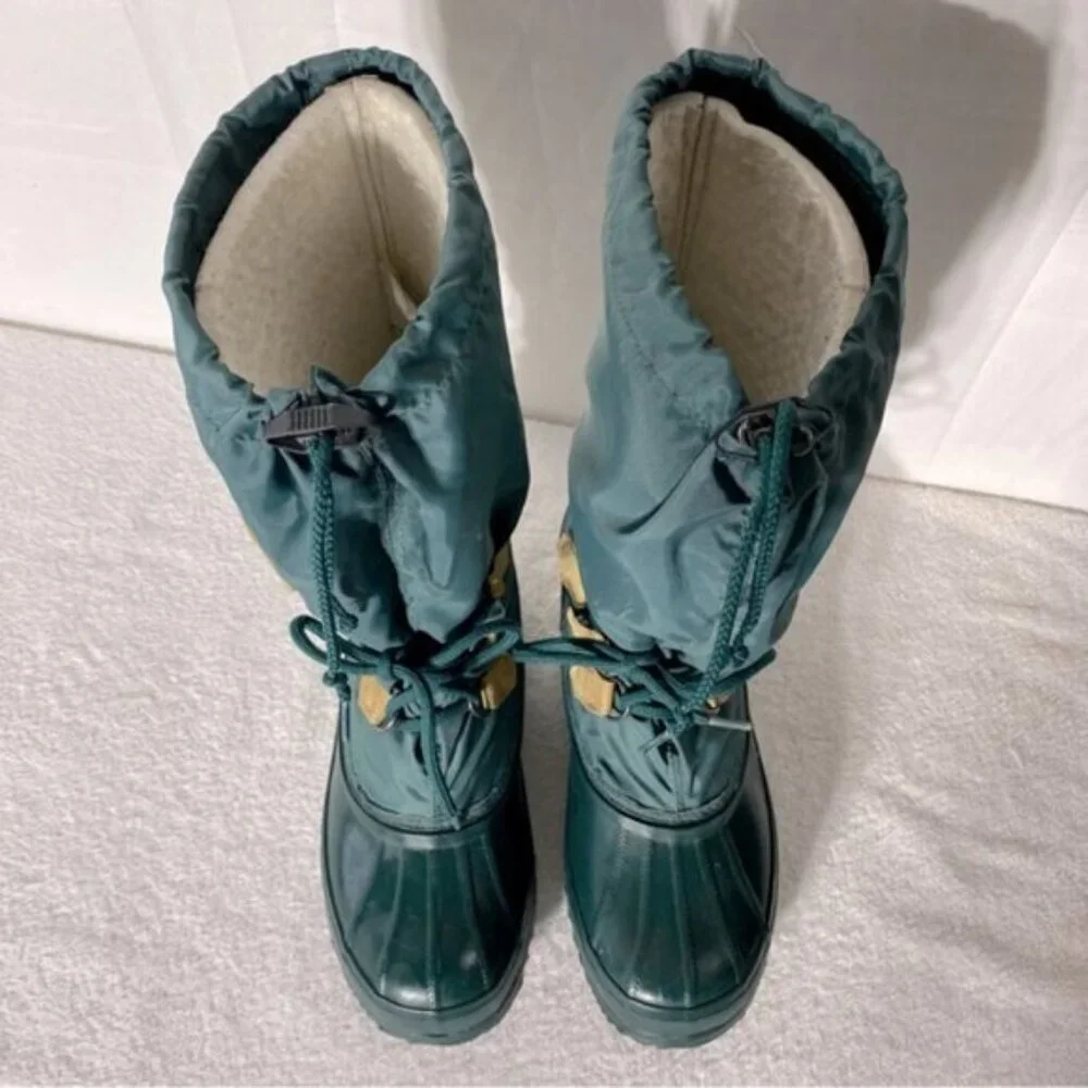 Vintage Sorel Snowlion Green Mid Calf Insulated Winter Boots Snow Boots 8 - Picture 4 of 15